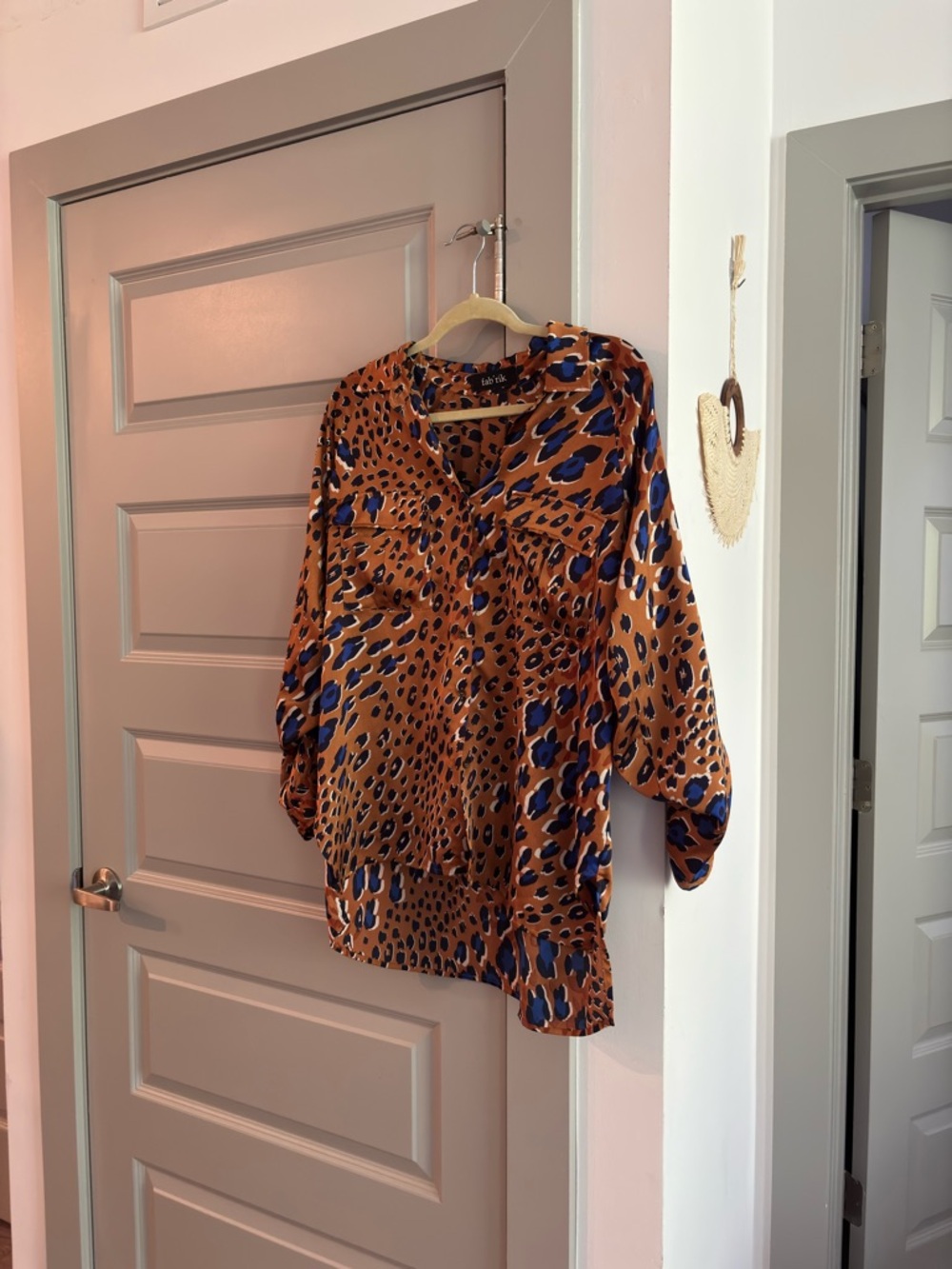 Fab'rik Leopard Print Satin Blouse